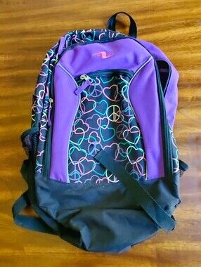 Purple Heart Print Backpack